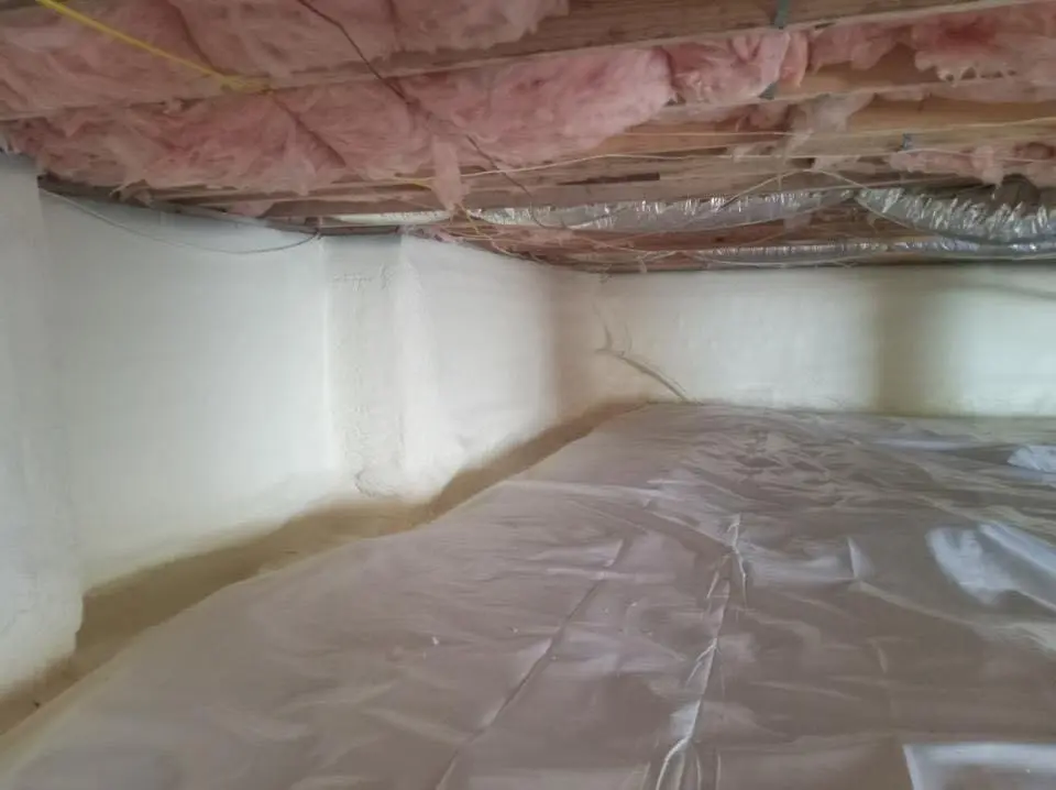 Crawl space encapsulation with closed-cell spray foam for Spray Foam Roofing in Edina