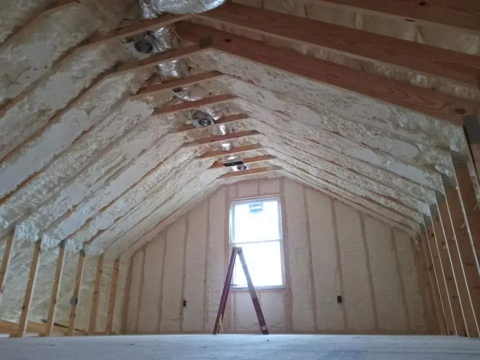 Spray foam roofing application for Crawl Space Insulation project in Edina